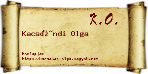 Kacsándi Olga névjegykártya