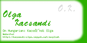 olga kacsandi business card